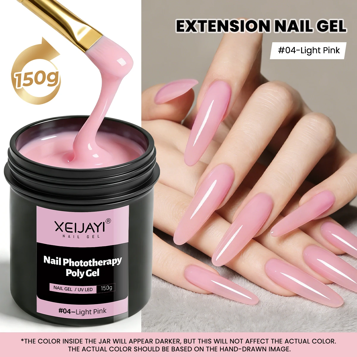 XEIJAYI 150g Poly Nail Gel UV LED Cured Builder Nail Gel Crystal Nail Extension Gel For Nails DIY At Home Salon
