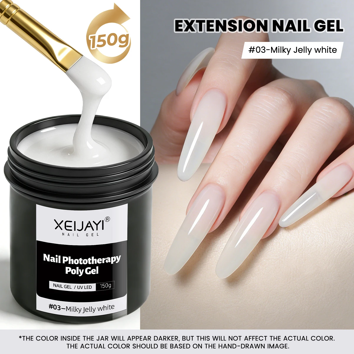 XEIJAYI 150g Poly Nail Gel UV LED Cured Builder Nail Gel Crystal Nail Extension Gel For Nails DIY At Home Salon