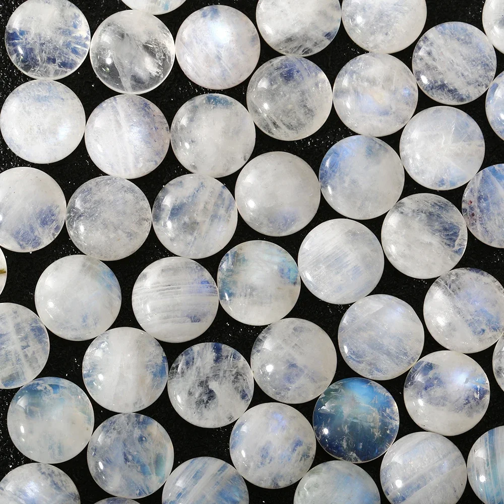 Round Oval Big Natural Moonstones Rings Women's Silver Plated Rings Gifts Vintage Fine Jewelry