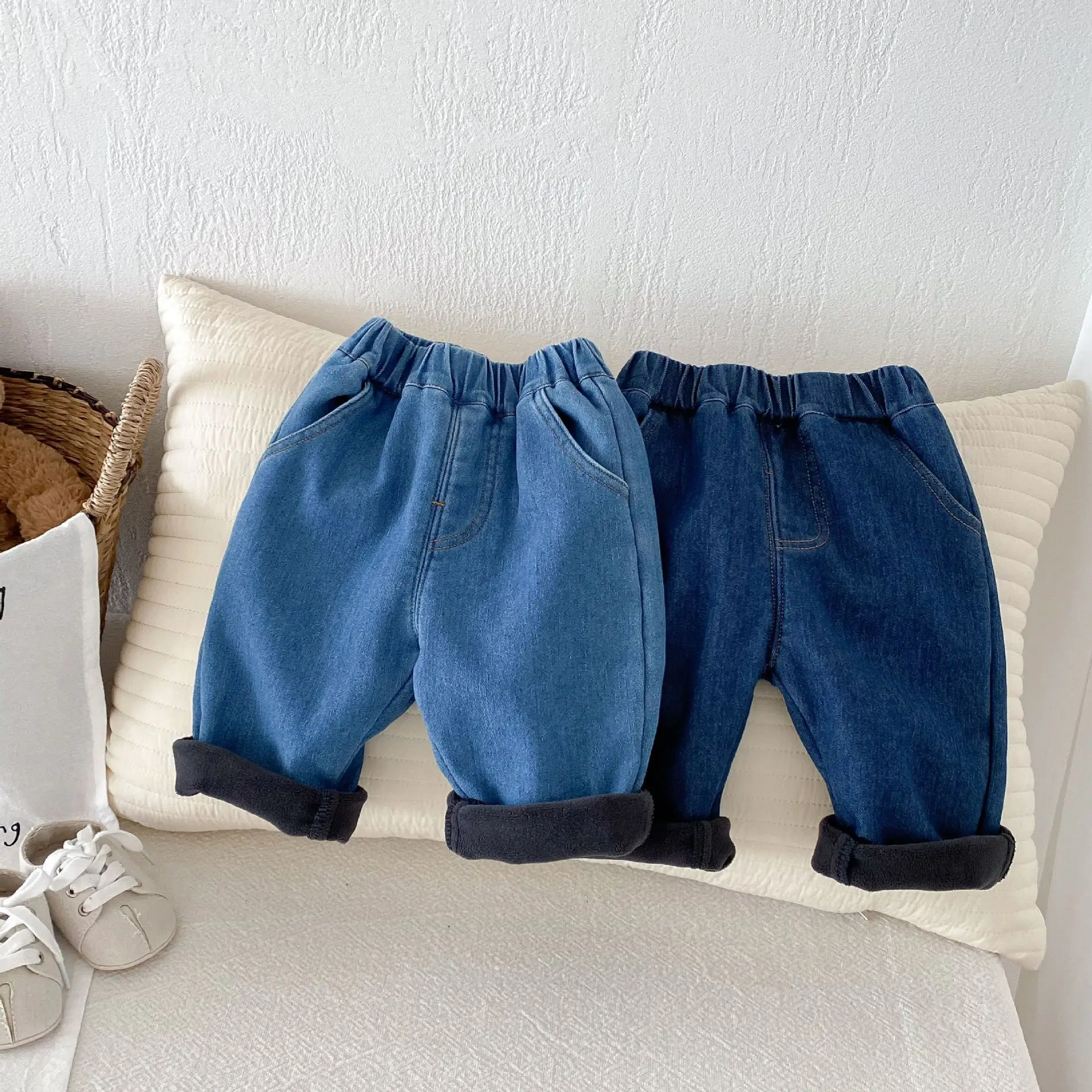 Spring Autumn New Baby Pants Casual Denim 9M-5T Kids Boys Straight Jeans Soft Toddler Girls Fashion Trousers 3 Colors