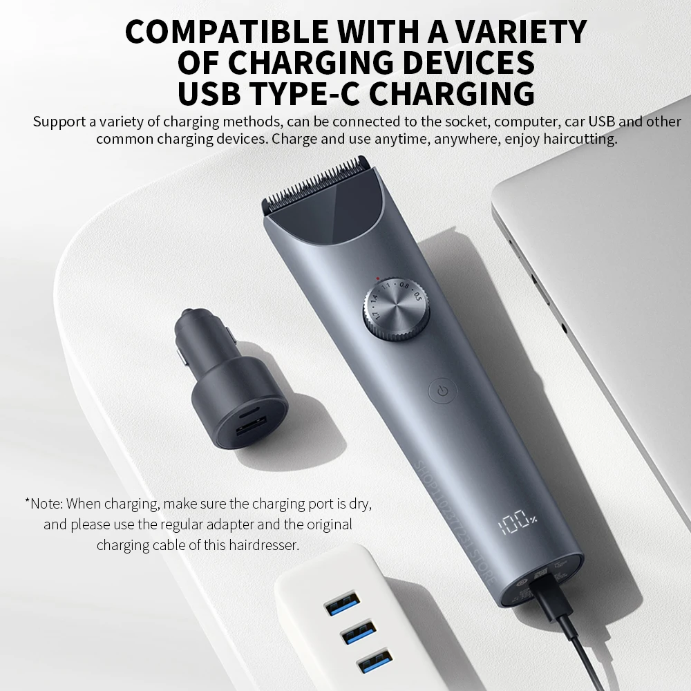NEW MIJIA Hair Clipper 2 Cutting Machine Trimmer Professional Clippers Titanium Alloy Blade Rechargeable Barber Shaver Cutter