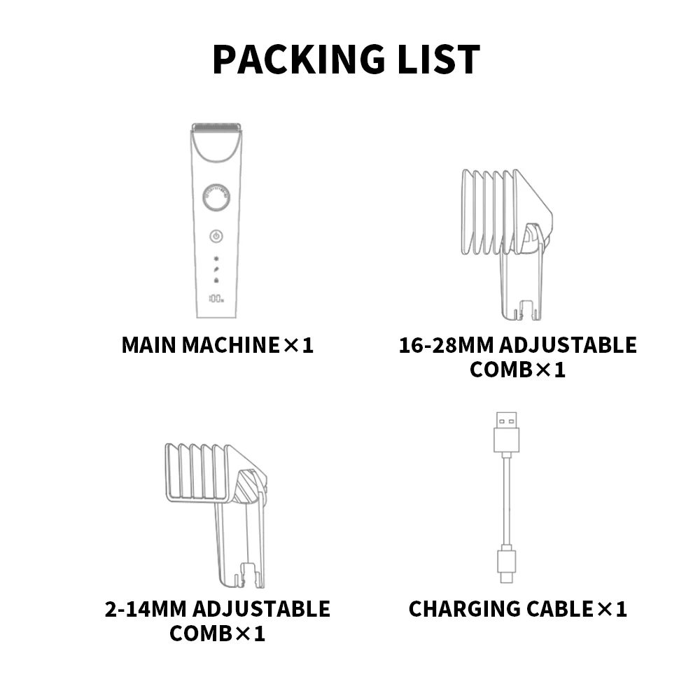 NEW MIJIA Hair Clipper 2 Cutting Machine Trimmer Professional Clippers Titanium Alloy Blade Rechargeable Barber Shaver Cutter