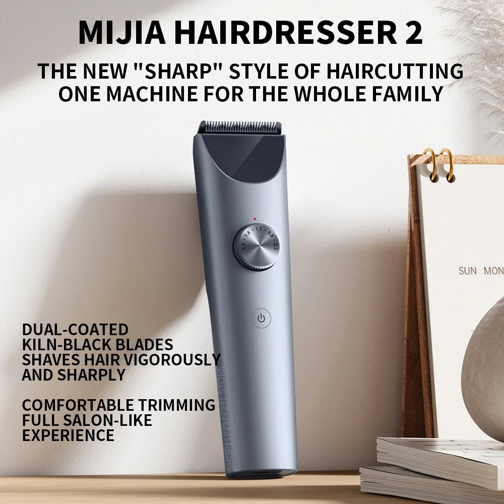 NEW MIJIA Hair Clipper 2 Cutting Machine Trimmer Professional Clippers Titanium Alloy Blade Rechargeable Barber Shaver Cutter