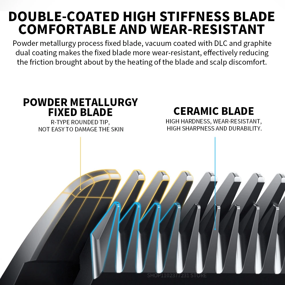 NEW MIJIA Hair Clipper 2 Cutting Machine Trimmer Professional Clippers Titanium Alloy Blade Rechargeable Barber Shaver Cutter