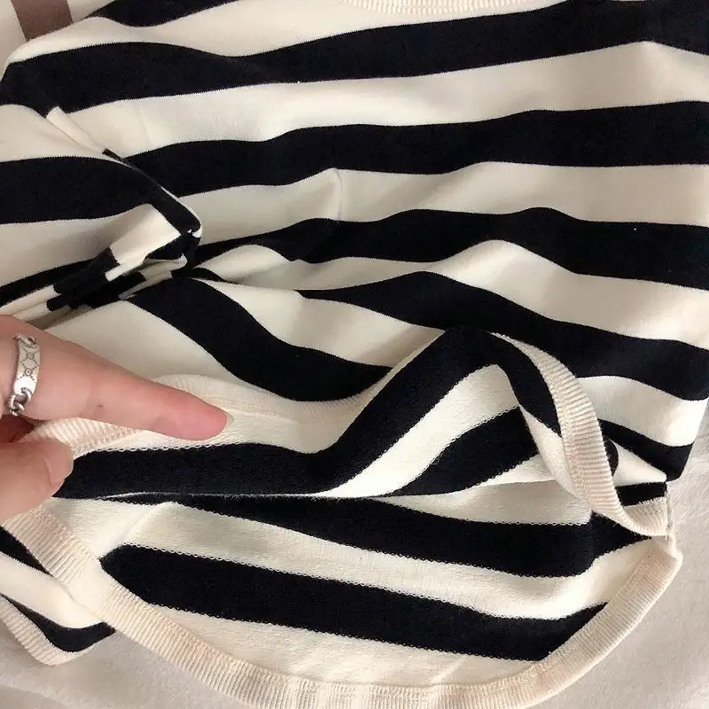 Spring Kids Striped Long Sleeves T-shirt Toddler Girl Loose Bottoming Shirt Boy Baby Casual Tops Fashion Children Cotton Tees