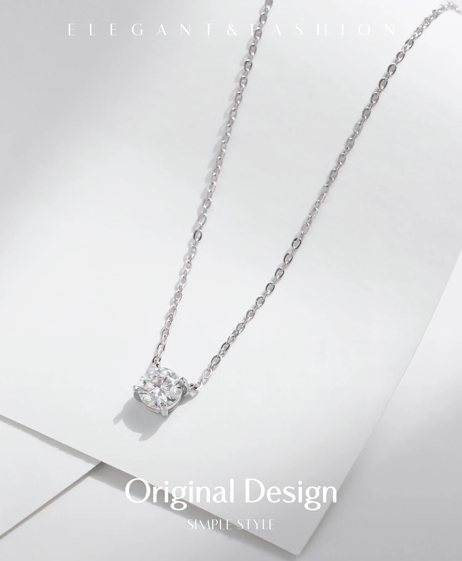 MODIAN Moissanite Pendant Necklace D Color 0.8CT Lab Diamond For Women Wedding Engagement 925 Sterling Silver Fine Jewelry Gift