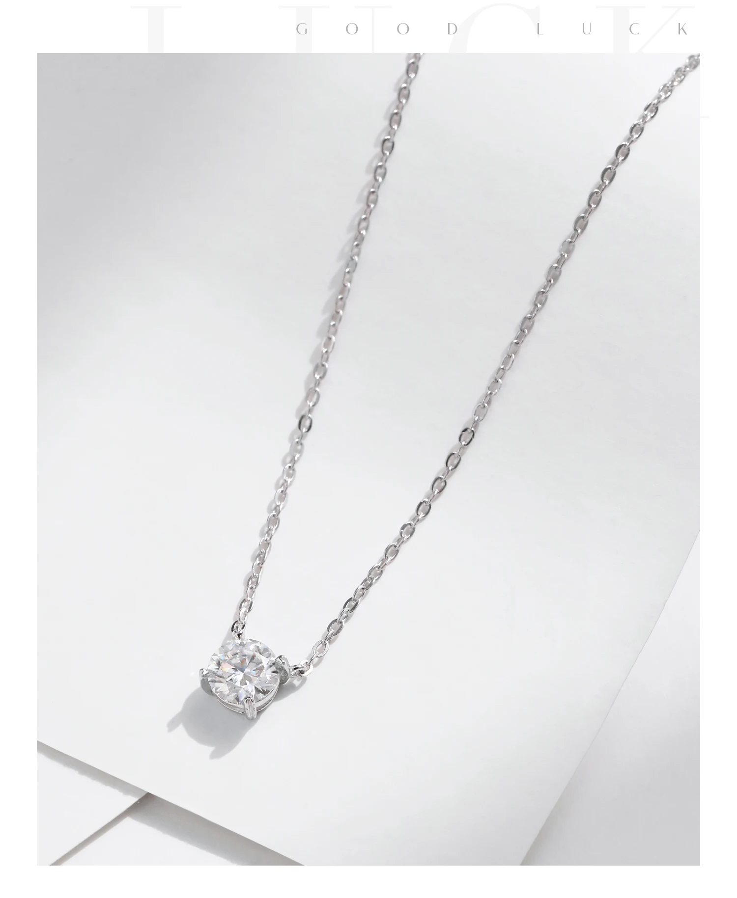 MODIAN Moissanite Pendant Necklace D Color 0.8CT Lab Diamond For Women Wedding Engagement 925 Sterling Silver Fine Jewelry Gift