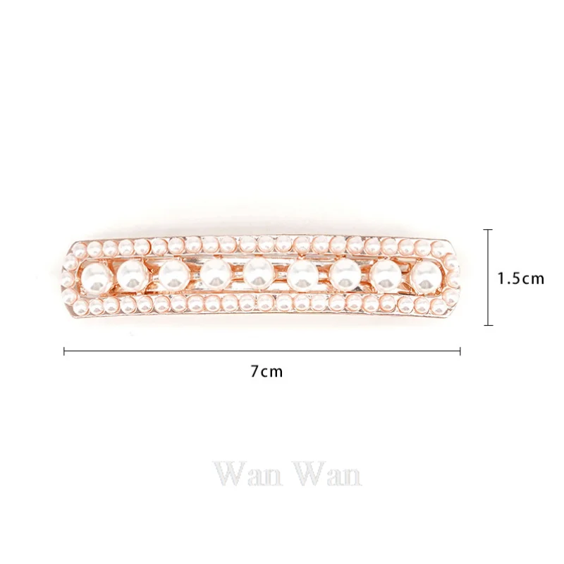 Women's White Hair Clip Korean Version Simulated Pearl Spring Hairpin Bow Hair Accessories Hollow Rhinestone Bride Headpiece