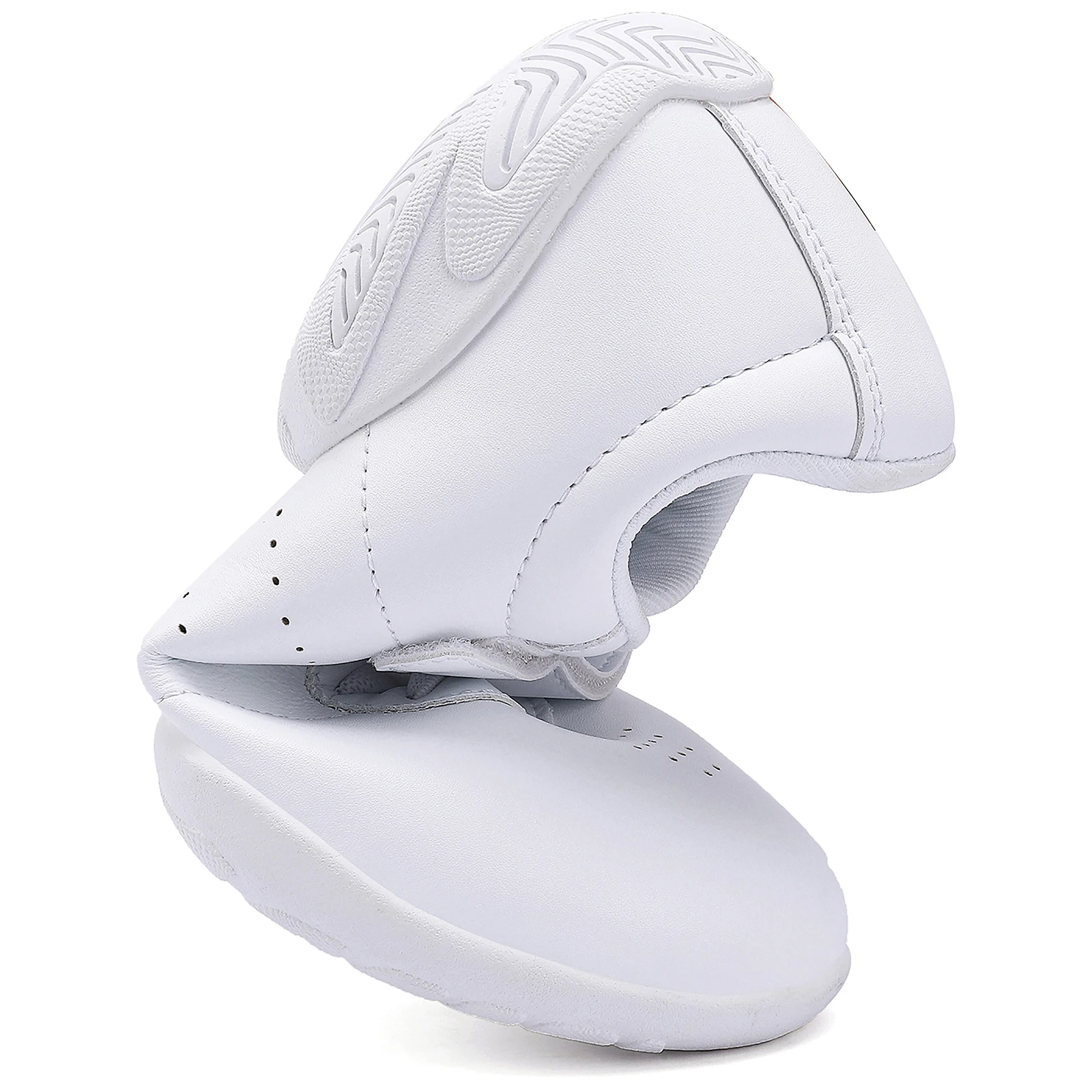 BAXINIER Girls White Cheerleading Dance Shoes Athletic Training Tennis Breathable Youth Competition Cheer Sneakers