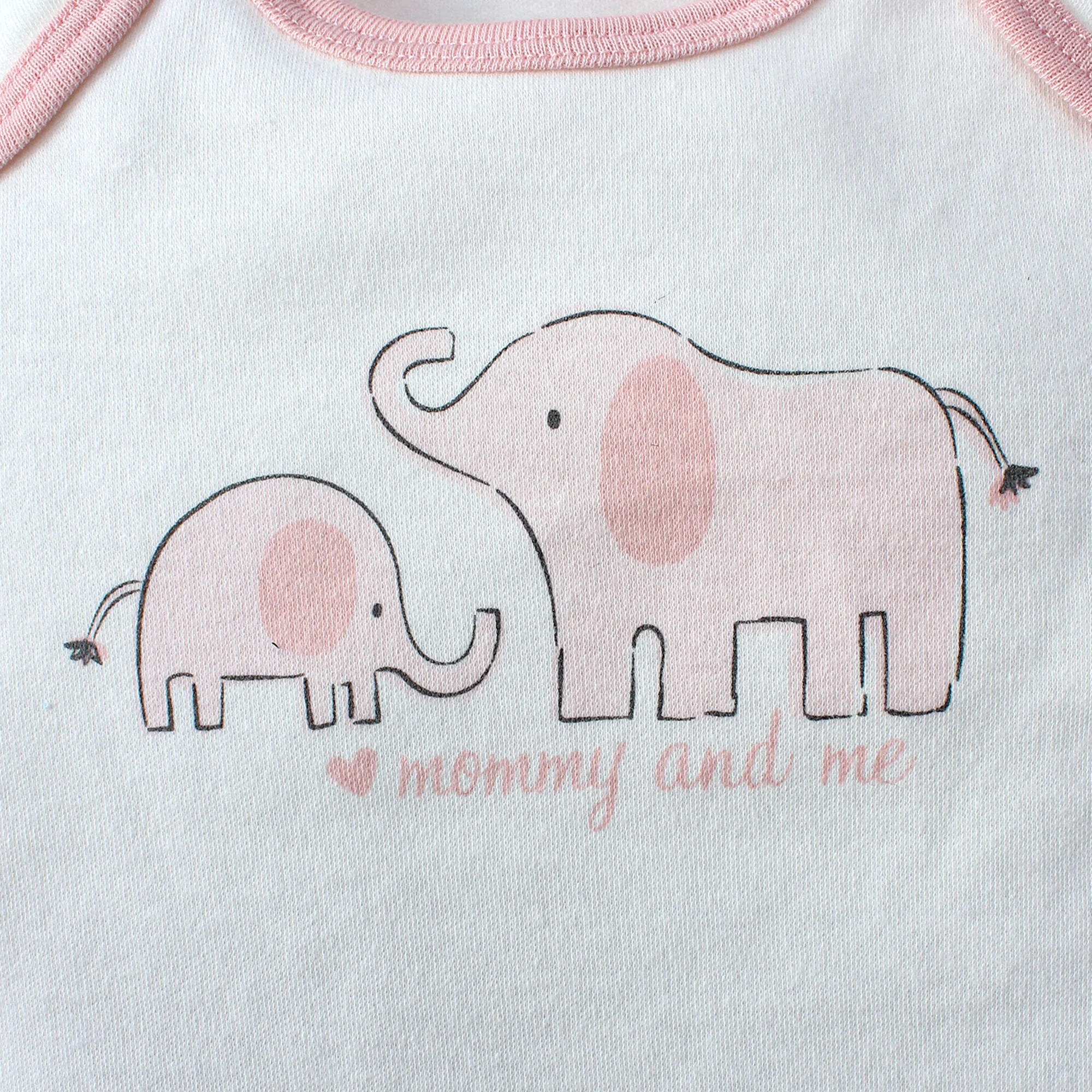  3PCS Summer Baby Girls Three Piece Bodysuit Animal Kingdom and Elephant Letter Pattern Short Sleeve Bodysuit Mother's Day Gif