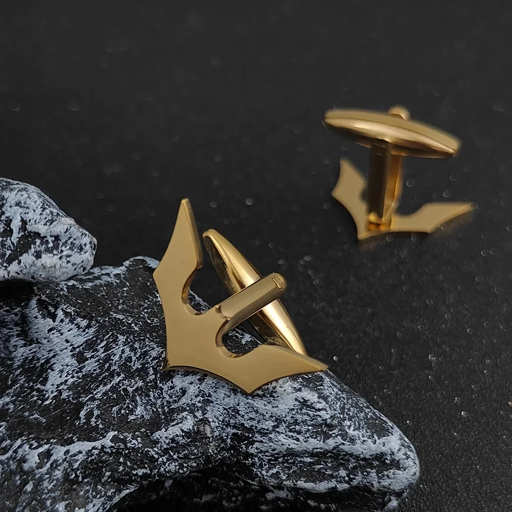 Bat Cufflinks for Men Sleeve Wrist Buttons Shirt Clasps Stainless Steel Cuff Buckle Wedding Grooms Jewelry Mens Accessories