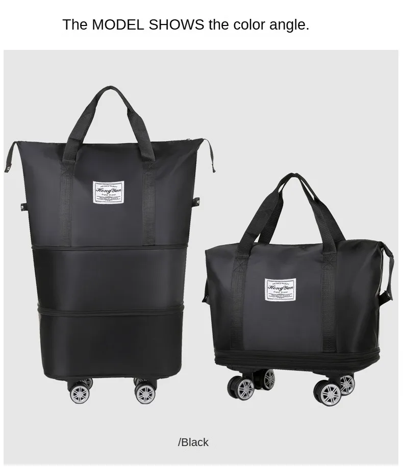 Universal Wheel Expandable Luggage Large Capacity Dry and Wet Separation Storage Travel Fitness Bag Lightweight Luggage
