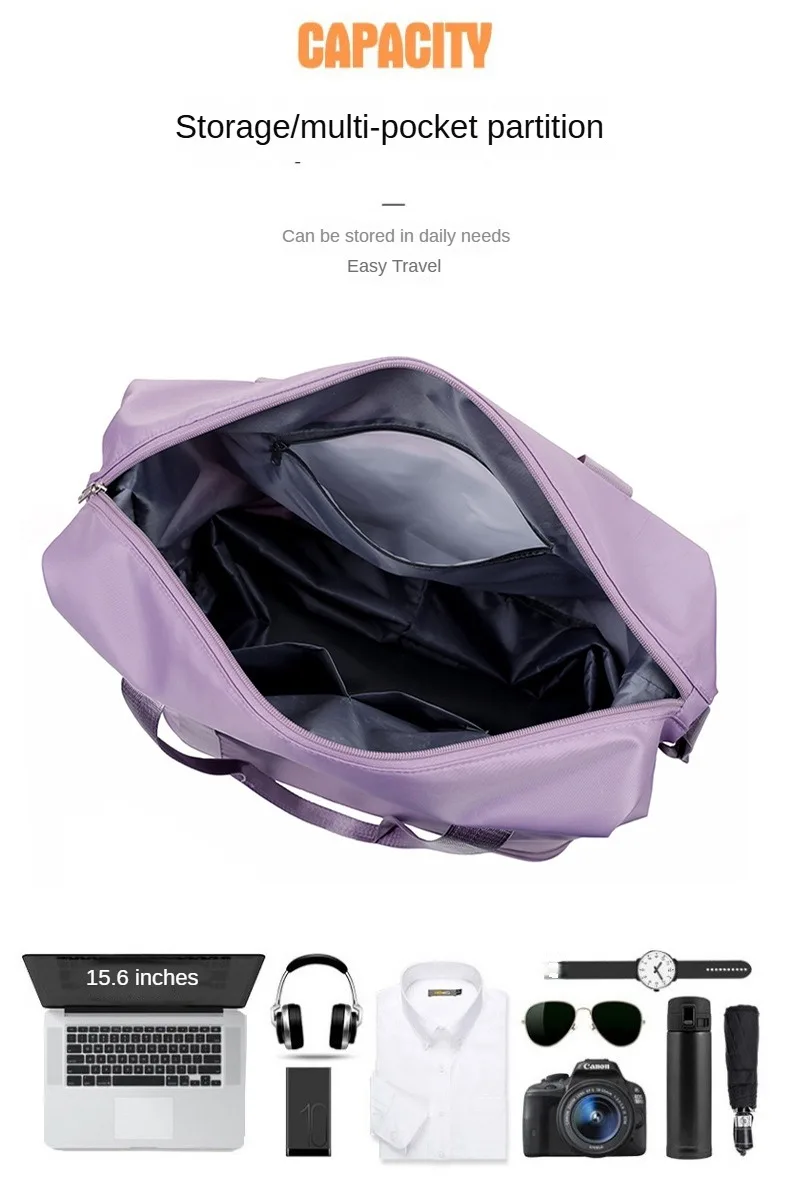 Universal Wheel Expandable Luggage Large Capacity Dry and Wet Separation Storage Travel Fitness Bag Lightweight Luggage