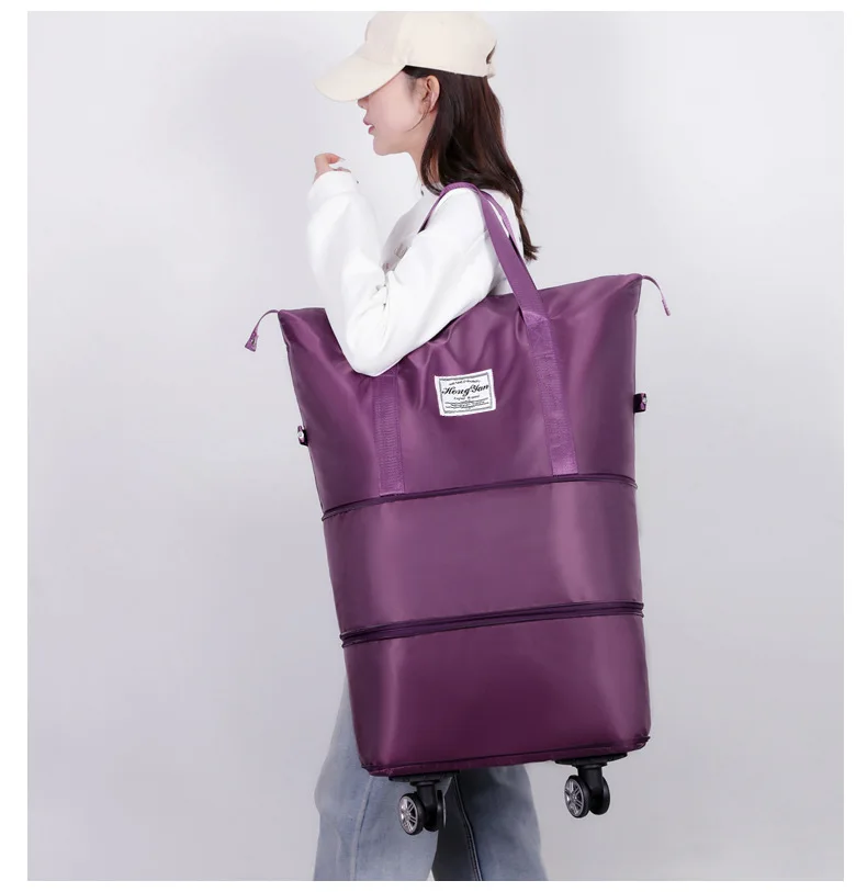 Universal Wheel Expandable Luggage Large Capacity Dry and Wet Separation Storage Travel Fitness Bag Lightweight Luggage