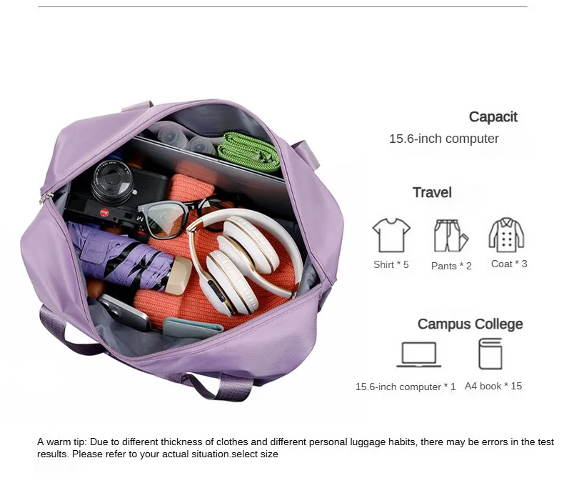 Universal Wheel Expandable Luggage Large Capacity Dry and Wet Separation Storage Travel Fitness Bag Lightweight Luggage