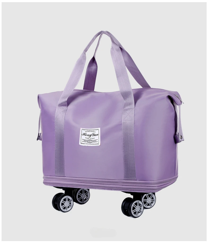 Universal Wheel Expandable Luggage Large Capacity Dry and Wet Separation Storage Travel Fitness Bag Lightweight Luggage