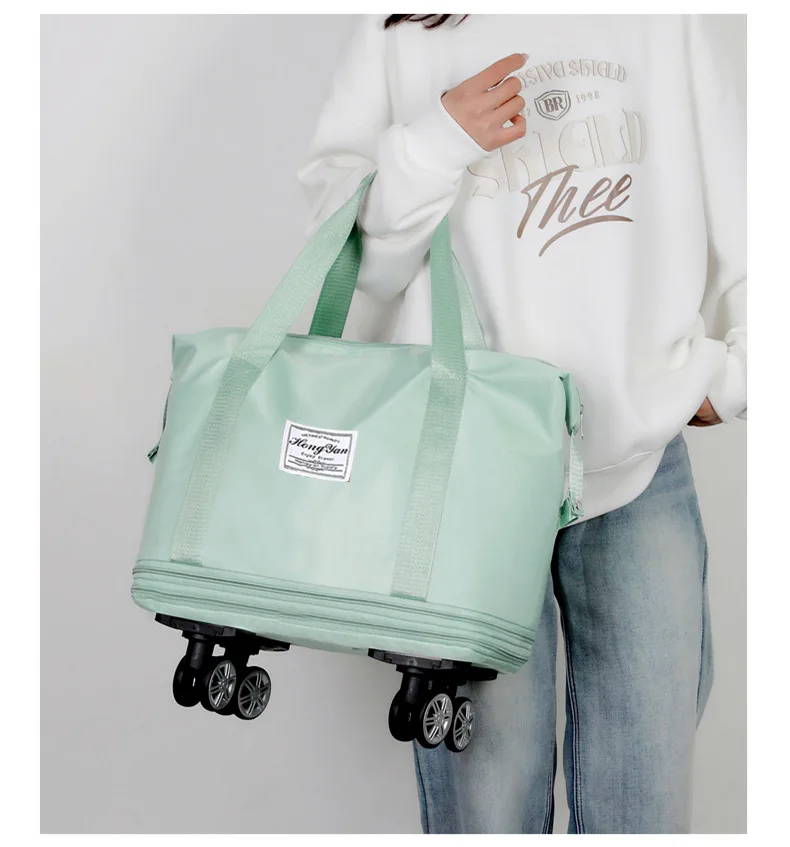 Universal Wheel Expandable Luggage Large Capacity Dry and Wet Separation Storage Travel Fitness Bag Lightweight Luggage