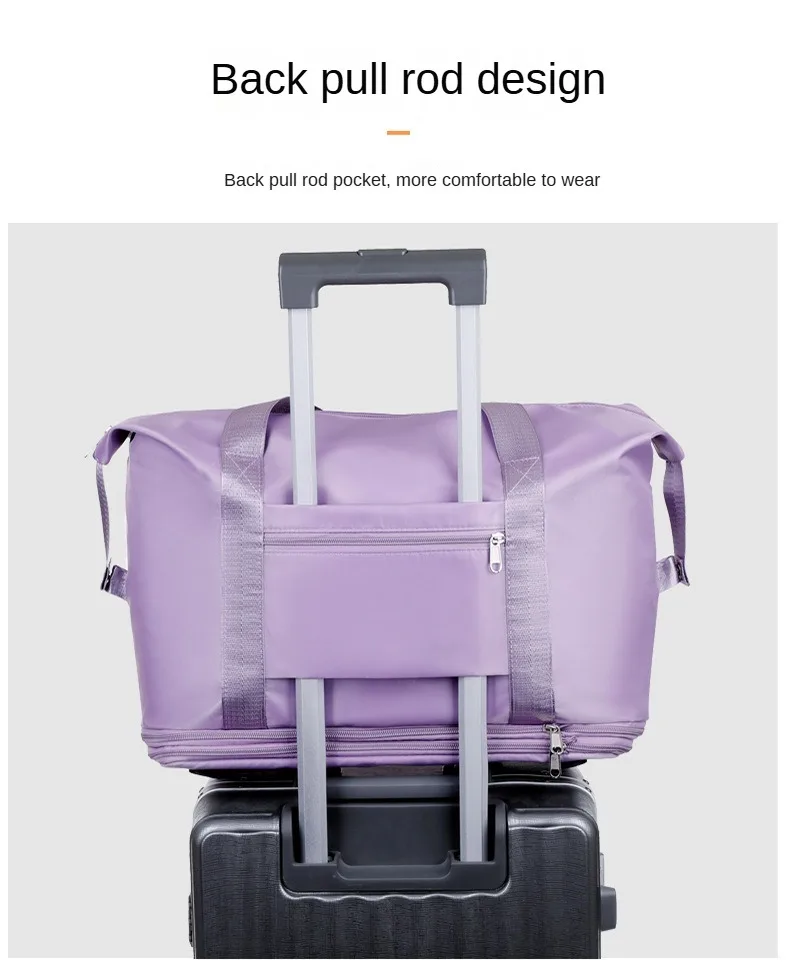 Universal Wheel Expandable Luggage Large Capacity Dry and Wet Separation Storage Travel Fitness Bag Lightweight Luggage