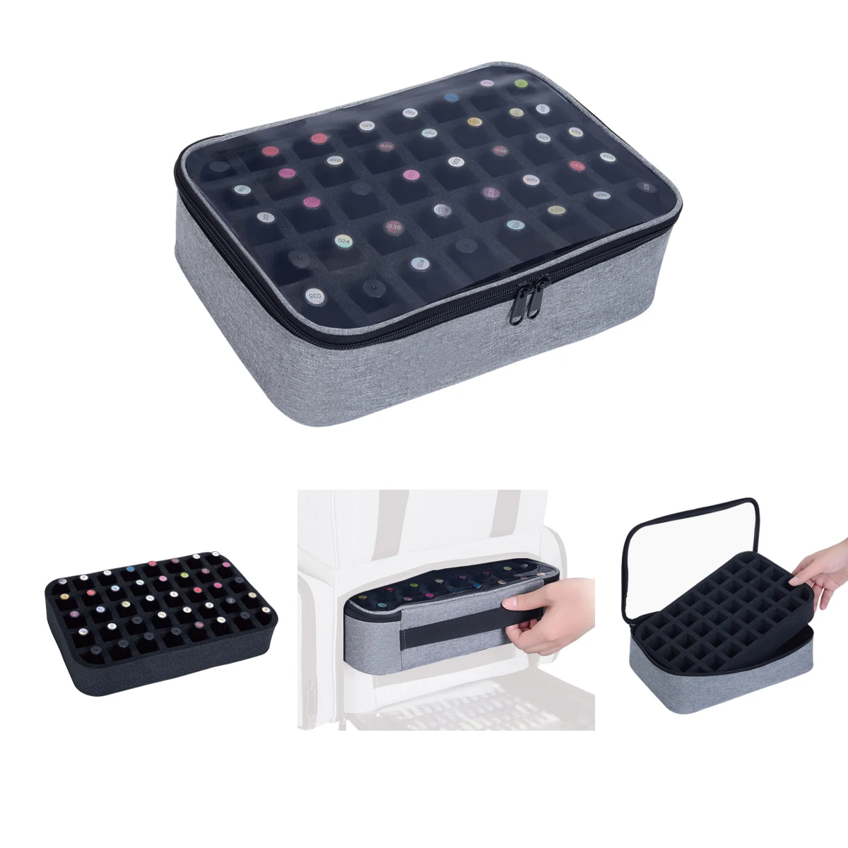 40 bottles nail polish storage bag, multi-color portable hand-held large cosmetic bag, holds up to 40 bottles (15 ml), nail dril