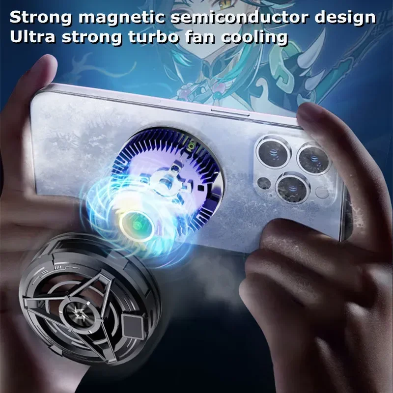 SL17 Magnetic Phones Cooler Back-Clip 2 in 1 Game Cooler Semiconductor Fast Phone Cooling Fan for IOS Android Phone