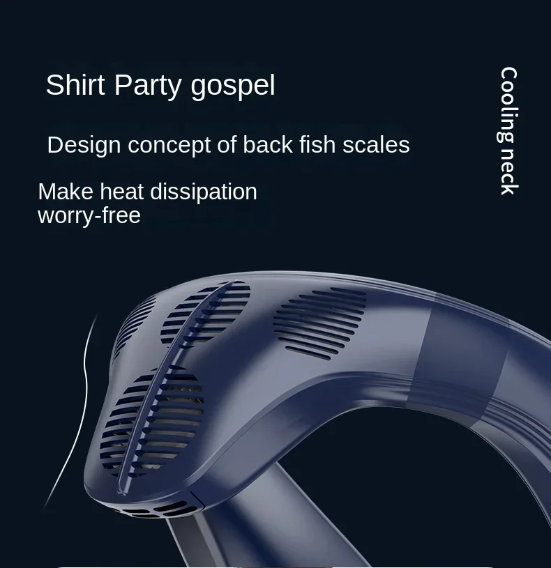 New Portable Neck Fan 5200mAh Neck Air Conditioner Rechargeable Semiconductor Cooling Fan Outdoor Personal Fan Wearable Cooler