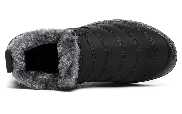 Men's Boots Slip On Winter Shoes For Men Ankle Boots Winter Booties For Men Fur Shoes Waterproof Snow Boots Warm Casual Botas
