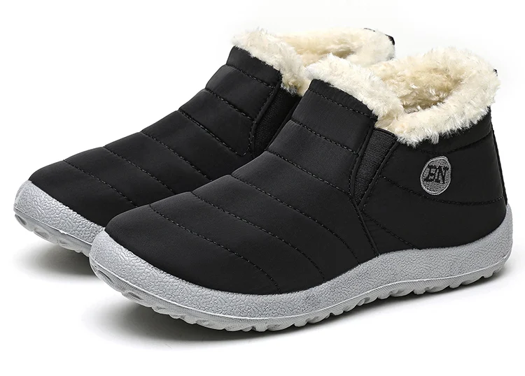 Men's Boots Slip On Winter Shoes For Men Ankle Boots Winter Booties For Men Fur Shoes Waterproof Snow Boots Warm Casual Botas
