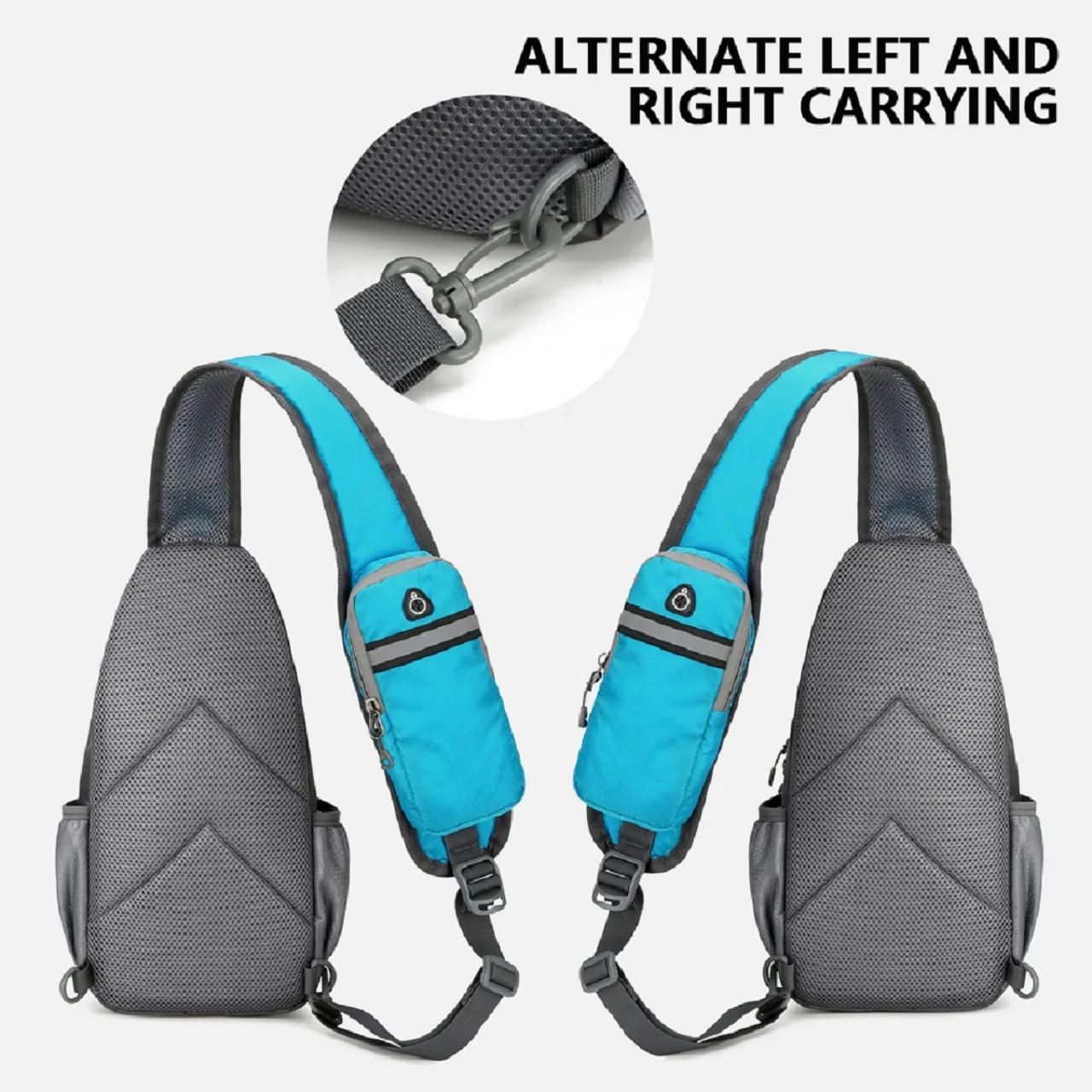 Outdoor leisure slanted shoulder bag, sports waterproof backpack, suitable for both men and women, mobile phone storage bag