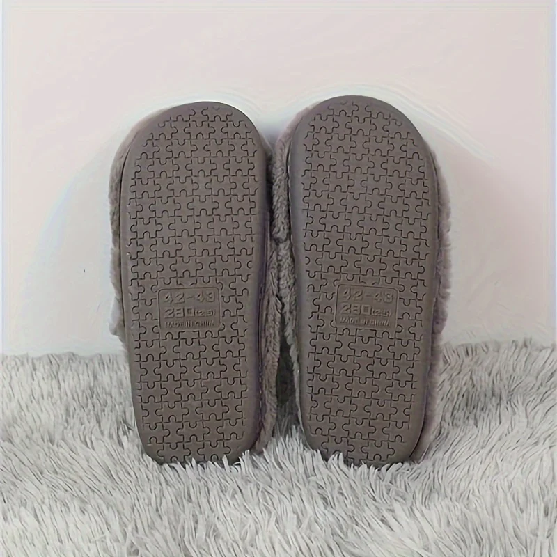 Men's Home Cotton Slippers Are Soft, Comfortable and Warm Indoor Fun Cartoon One Word Cotton Slippers