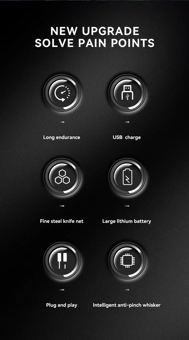 Kemei KM-1112 USB Charging IPX5 Waterproof Shaver 2 In1 Men's Rechargeable Electric Beard Razor Floating Forward Shaving Machine