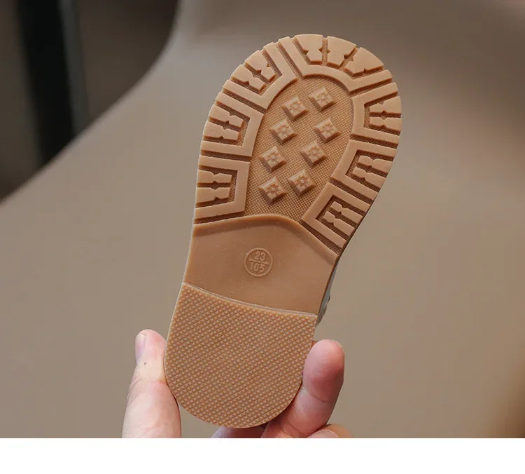 Girls Leather Boots 2024 Spring Autumn Kids Ankle Boots For Girl Lace-up Side Zipper Rubber Boots Size 21-30