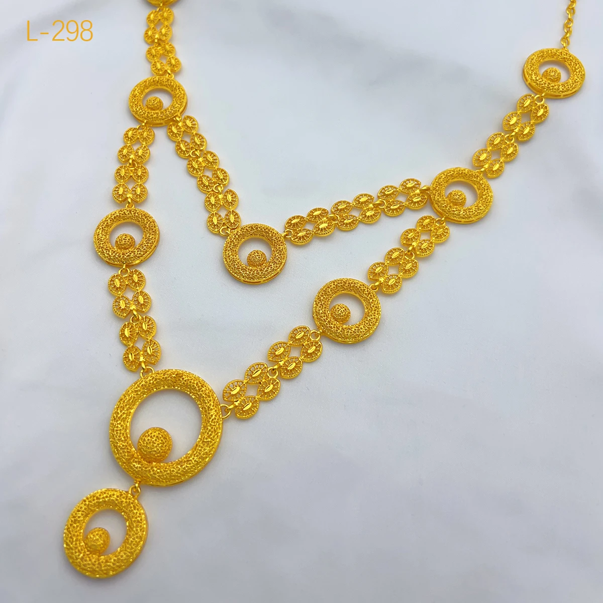 ANIID Dubai 24K Gold Color Jewelry Sets Wedding African Necklace Earrings For Women Nigerian Indian Bridal 2PCS Set Party Gifts