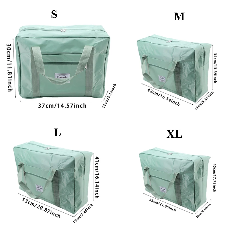1pc Folding Travel Large Capacity Storage Bag Zipper Portable Sport Bag Versatile Gym Handbag Luggage Tote Carrying Bag S/M/L/XL