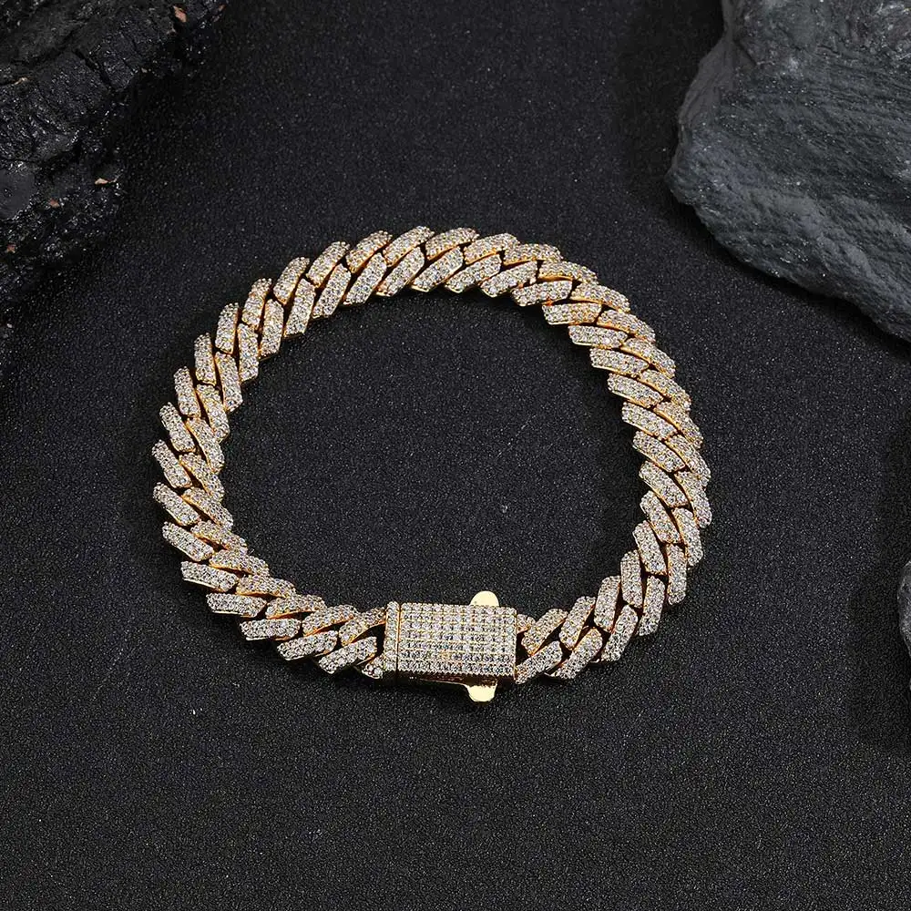 Wholesale 8Mm Hip Hop Jewelry 2 Rows Thin Cuban Link Chains Cubic Zirconia Iced Out Argenteous For Girl Cuban Necklaces Men