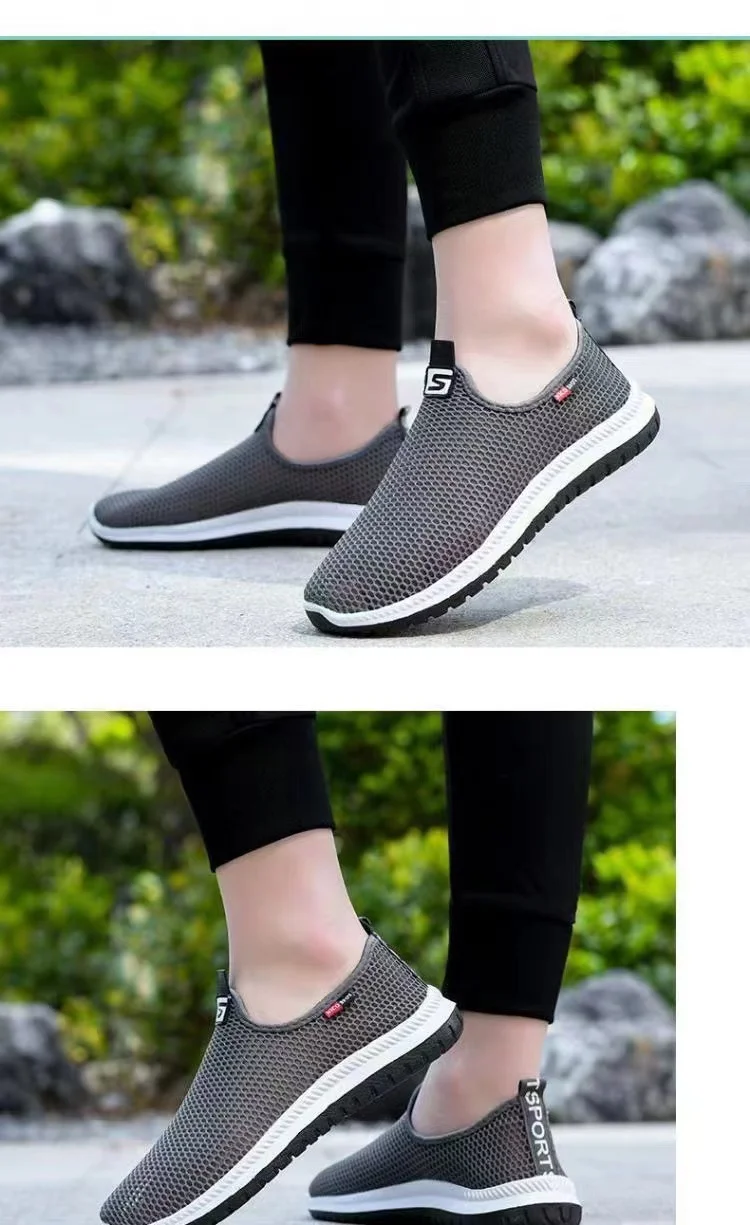 Men's breathable lightweight casual mesh sports shoes summer outdoor soft sole running shoes fashion walking shoes male sneakers