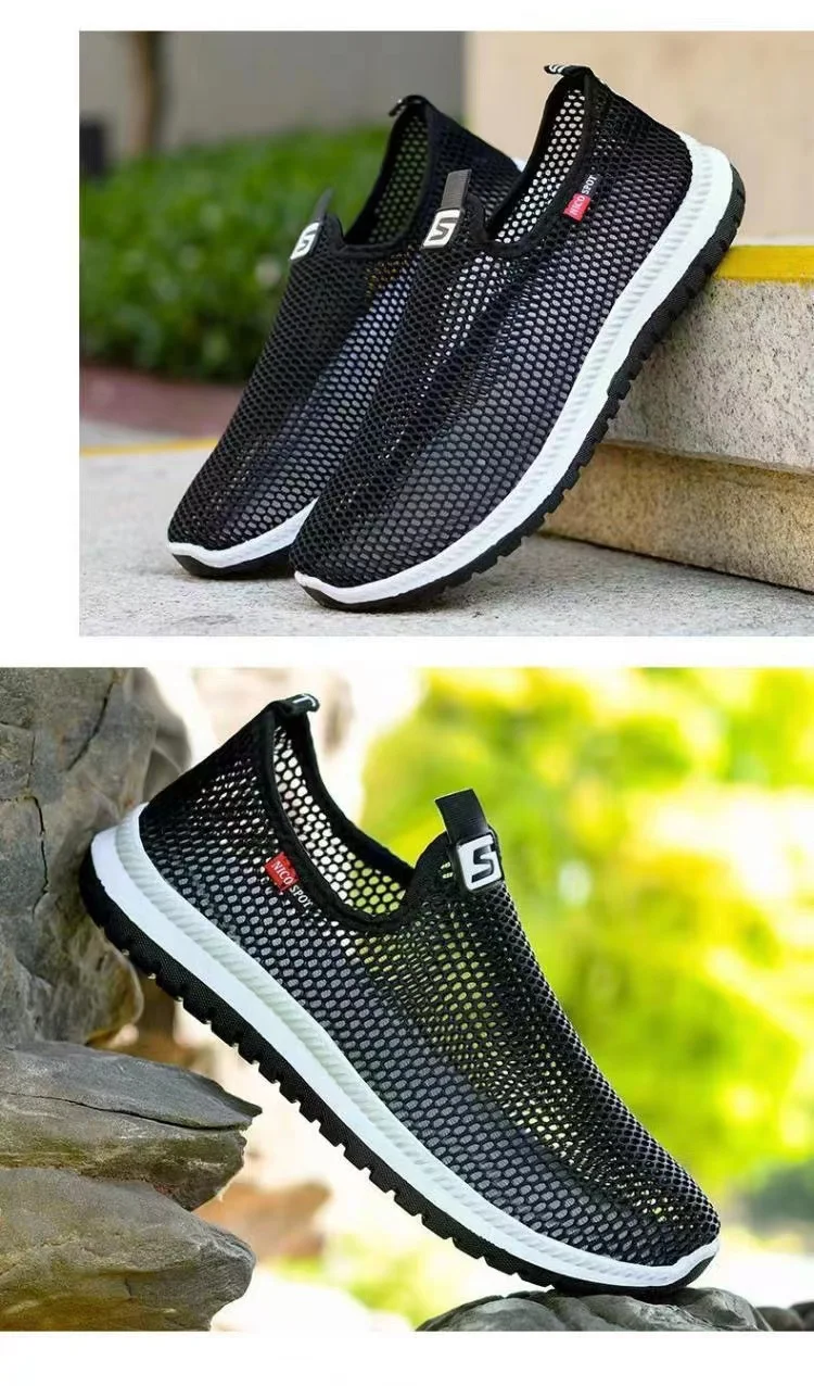 Men's breathable lightweight casual mesh sports shoes summer outdoor soft sole running shoes fashion walking shoes male sneakers