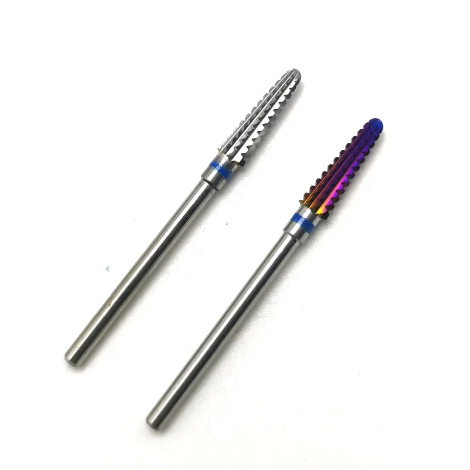 HYTOOS Cone Cuticle Clean Nail Bit 3/32" Carbide Nail Drill Bits Rotary Milling Cutters for Manicure Nails Accessories Tool
