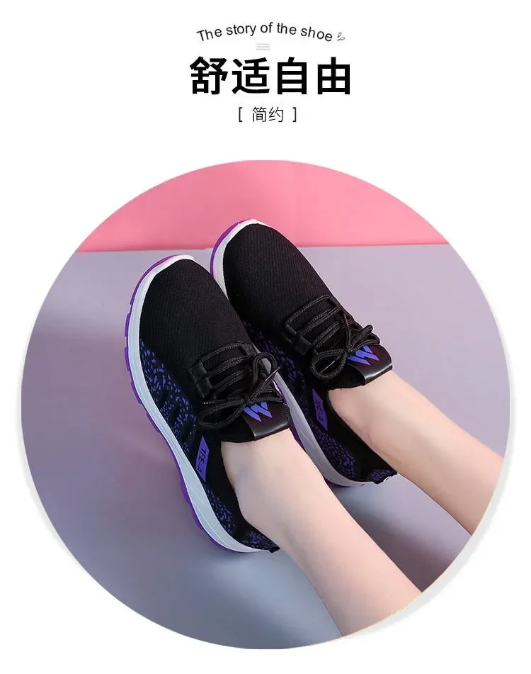 Vulcanize Shoes Women Platform Sneakers Summer Light Breathable Mesh Sports Shoes Ladies Outdoor Wear-resistant Jogging Trainers