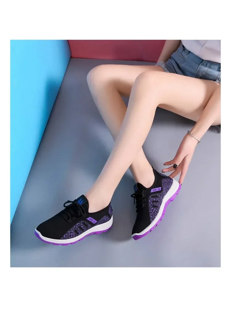 Vulcanize Shoes Women Platform Sneakers Summer Light Breathable Mesh Sports Shoes Ladies Outdoor Wear-resistant Jogging Trainers