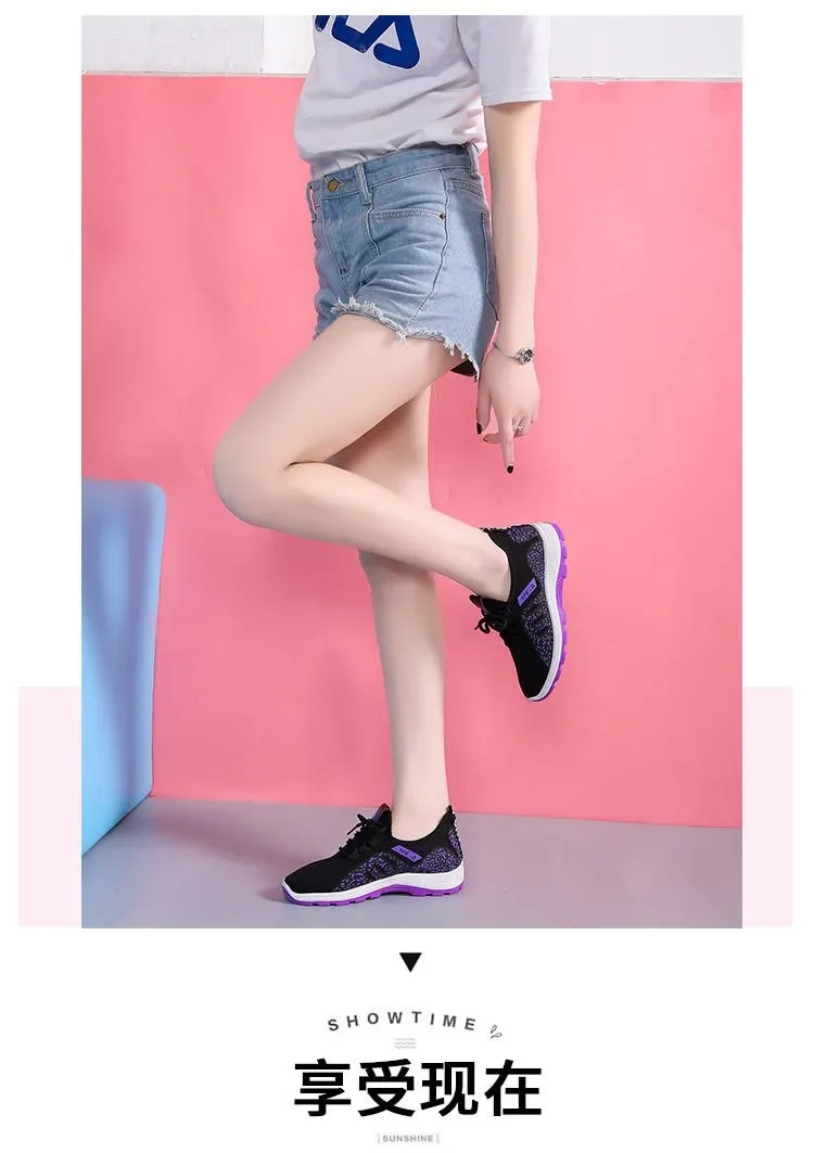 Vulcanize Shoes Women Platform Sneakers Summer Light Breathable Mesh Sports Shoes Ladies Outdoor Wear-resistant Jogging Trainers