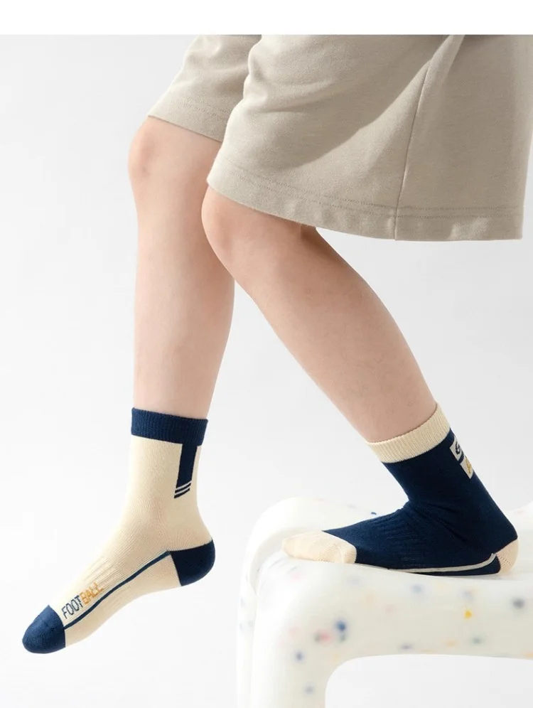 5 Pairs Baby Crew Socks Spring Autumn Cotton Socks Kids Boys Striped Socks Children's Sport Socks