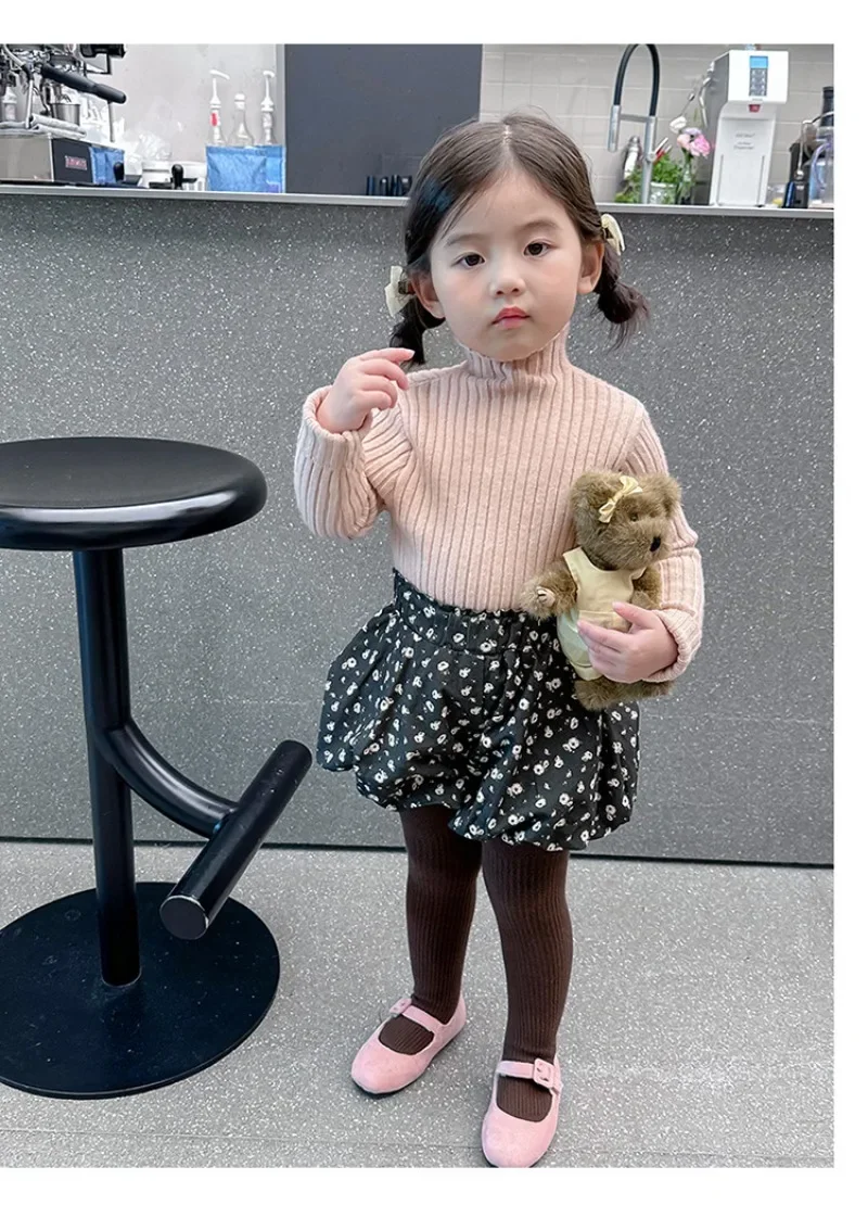 High Neck Baby Sweaters Autumn Winter Kids Boys Girls Long Sleeve Pure Color Knit Sweater Baby Kids Boys Girls Pullover Sweaters