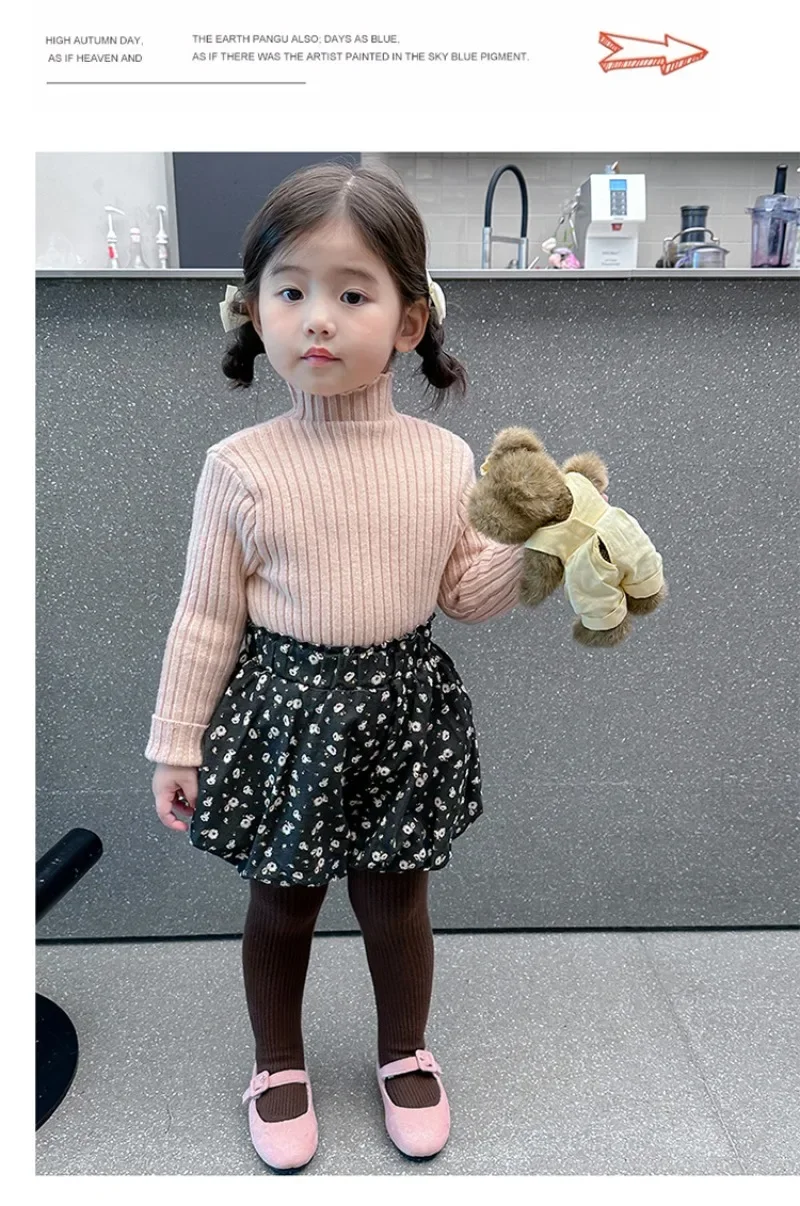 High Neck Baby Sweaters Autumn Winter Kids Boys Girls Long Sleeve Pure Color Knit Sweater Baby Kids Boys Girls Pullover Sweaters