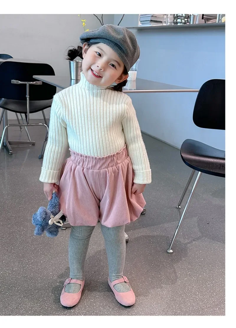 High Neck Baby Sweaters Autumn Winter Kids Boys Girls Long Sleeve Pure Color Knit Sweater Baby Kids Boys Girls Pullover Sweaters
