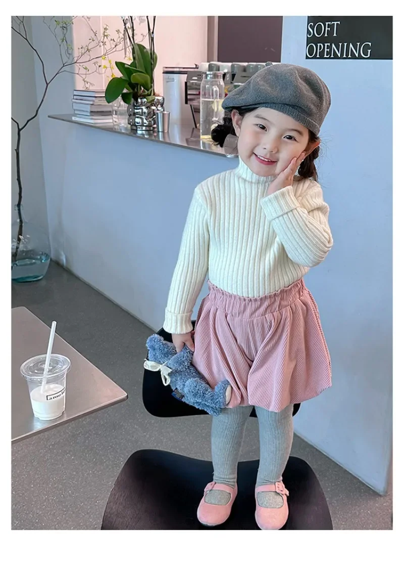 High Neck Baby Sweaters Autumn Winter Kids Boys Girls Long Sleeve Pure Color Knit Sweater Baby Kids Boys Girls Pullover Sweaters