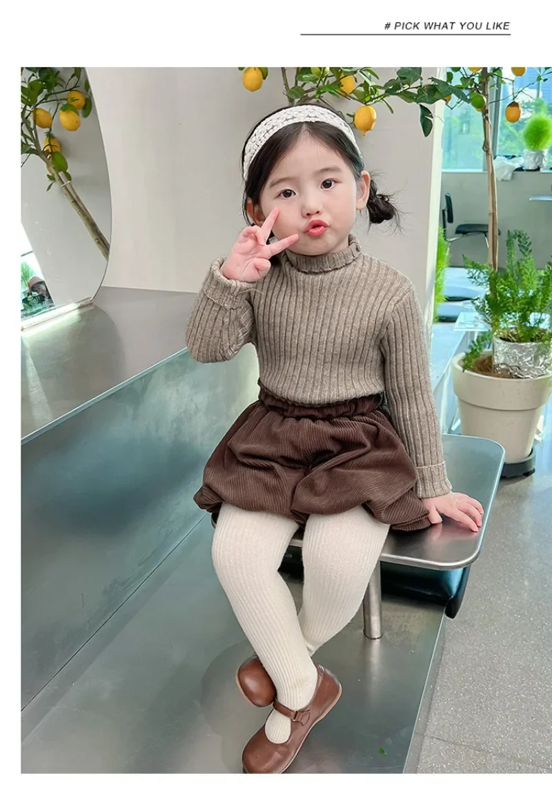 High Neck Baby Sweaters Autumn Winter Kids Boys Girls Long Sleeve Pure Color Knit Sweater Baby Kids Boys Girls Pullover Sweaters