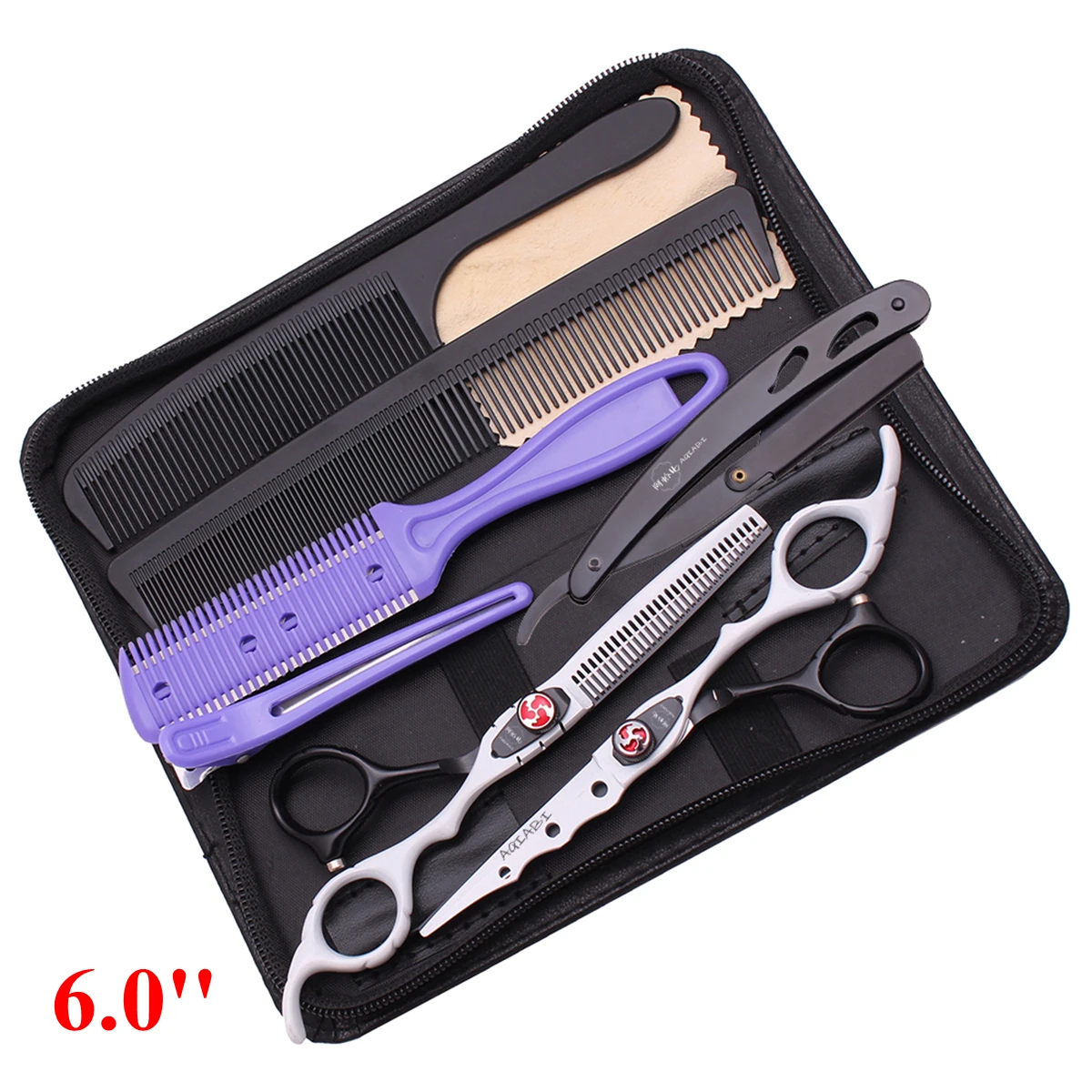 6'' Professional Hair Scissors Cutting Shears Thinning Hairdressing Haircut Salon Barber Home Japanese Steel Dropshipping A1019