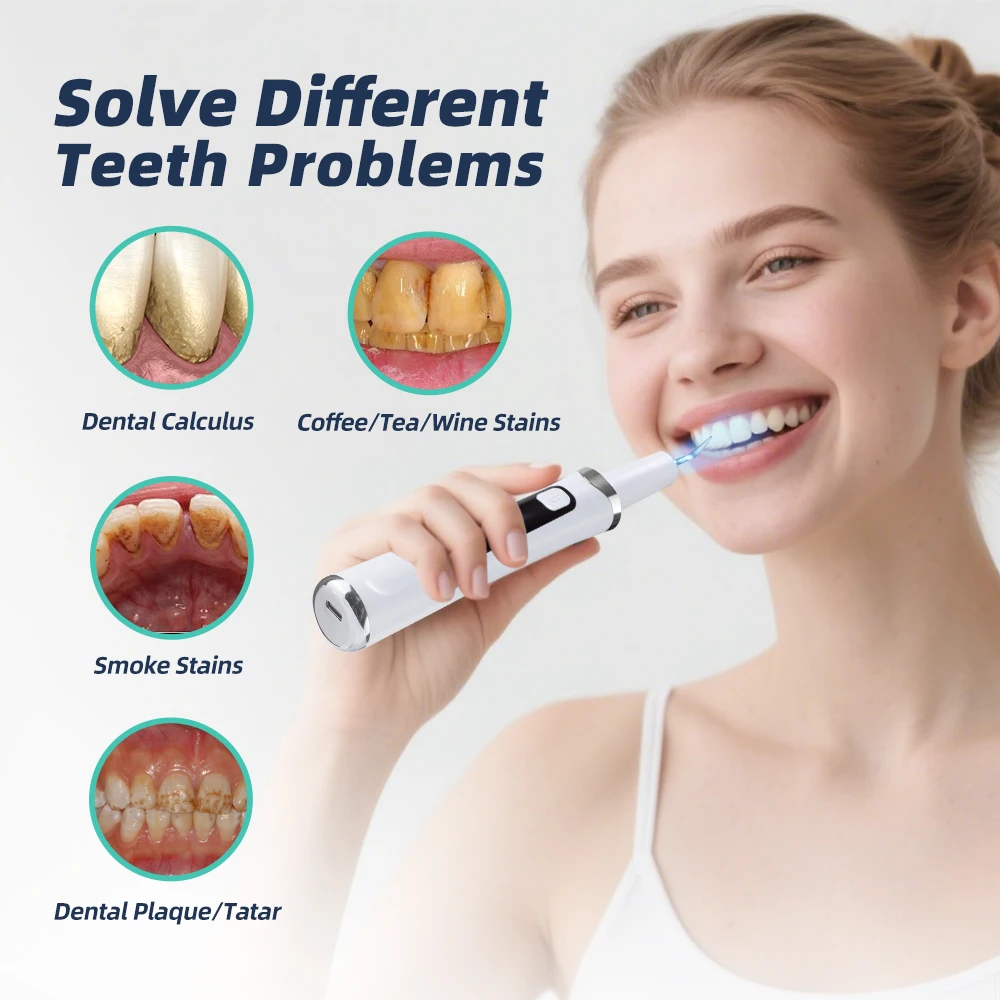 Electric Tooth Polisher 4 Modes Dental Tartar Remover Plaque Stains Cleaning Teeth Whitening Cleaner Tool Calculus Removal