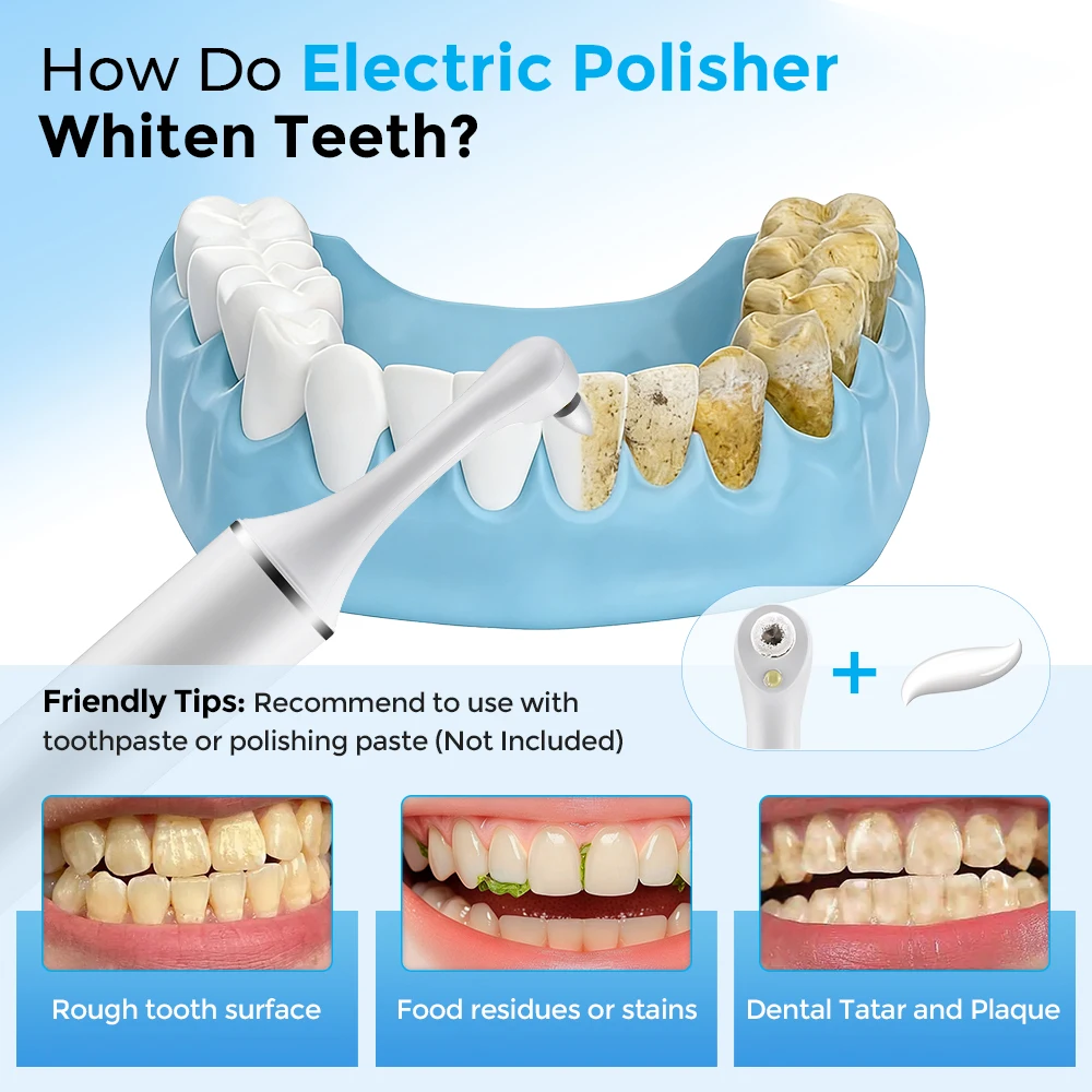 Electric Tooth Polisher 4 Modes Dental Tartar Remover Plaque Stains Cleaning Teeth Whitening Cleaner Tool Calculus Removal