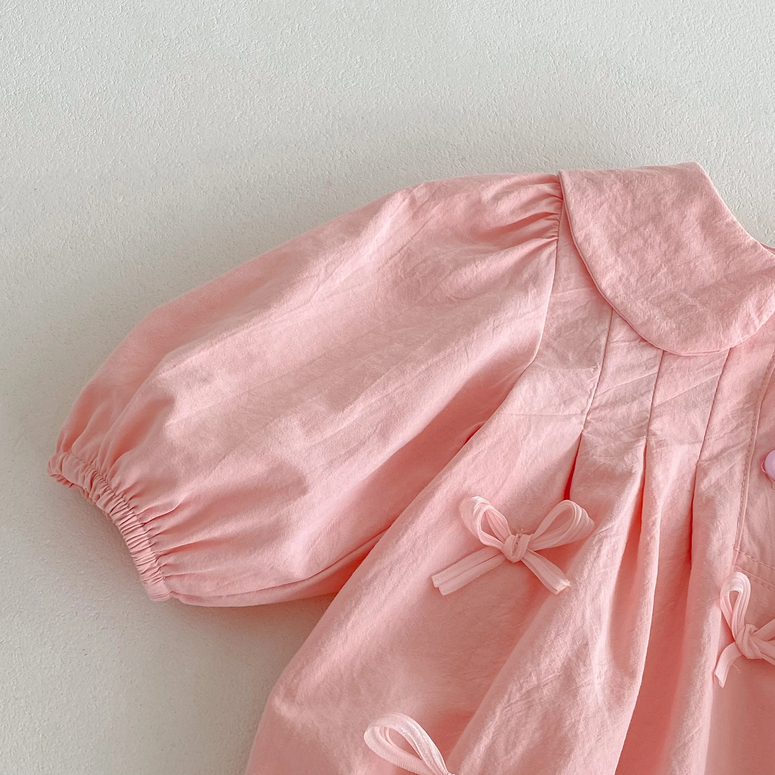 Spring and Autumn baby Girl Cute Bow Long Sleeve Triangle Climbing Suit Princess Onesie Crawling Suit, Suitable for Outdoor